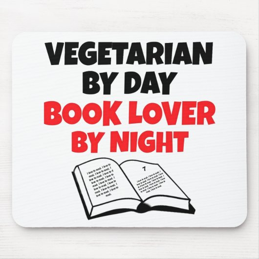 Boekenliefhebber Vegetarisch Muismat (Voorkant)