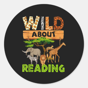 Boekenliefhebber wild lezen lezen van boeken en ronde sticker