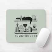Boekenliefhebber Zwarte Kat Booktrovert Muismat (Met muis)