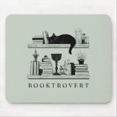 Boekenliefhebber Zwarte Kat Booktrovert Muismat (Voorkant)