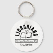 Boekenliefhebbers Bibliothecaris Grappige Uitspraa Sleutelhanger (Voorkant)