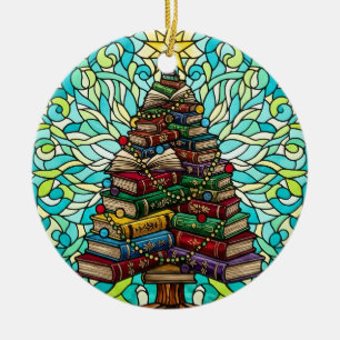 Boekenliefhebbers Boekenkerstboomornament Keramisch Ornament