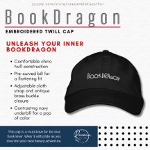 Boekenliefhebbers 'Bookdragon' geborduurd Twill Pe