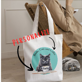 Boekenliefhebbers cadeau boeken tas boekenwurm kat