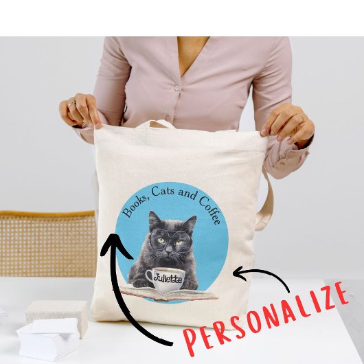 Boekenliefhebbers cadeau boeken tas boekenwurm kat