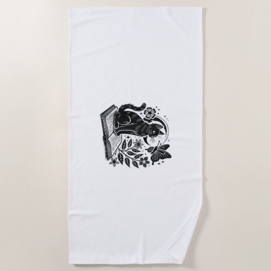 Boekenliefhebbers Cat Bookworms Booknerds Hallowee Strandlaken (Voorkant)