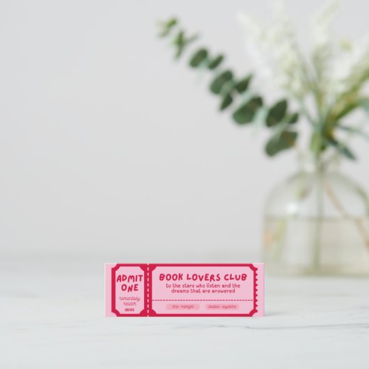 BOEKENLIEFHEBBERS CLUB - BLADWIJZER ❤️ MINI VISITEKAARTJE (Staand voorkant)