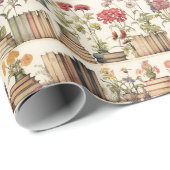 Boekenliefhebbers Floral & Botanical Bookshelf Cadeaupapier (Rol Hoek)