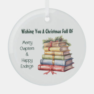 boekenliefhebbers glas ornament