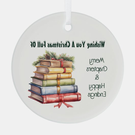 boekenliefhebbers glas ornament (Achterkant)