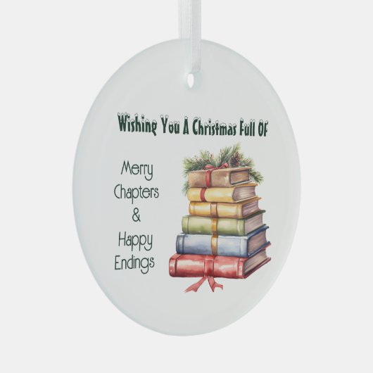 boekenliefhebbers glas ornament (Voorkant Rechts)