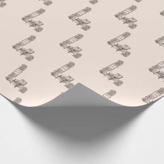 Boekenliefhebbers hoek in linnen cadeaupapier (Hoek)