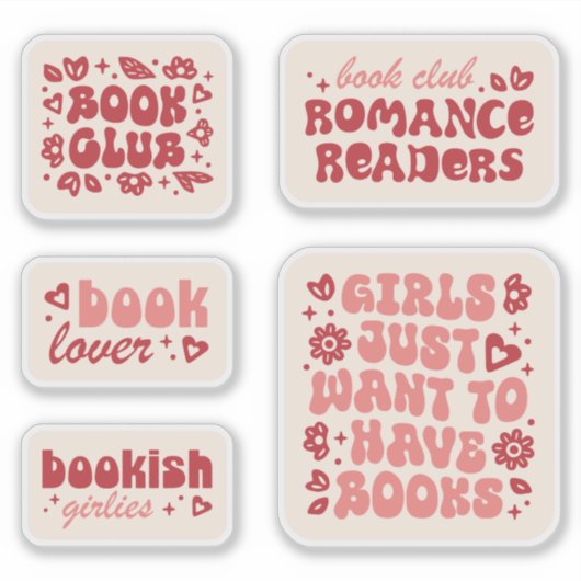 Boekenliefhebbers meisjes club quotes pack sticker (Voorkant)