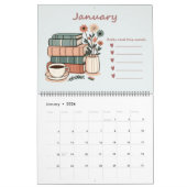 Boekenliefhebbers met boekenlijst kalender (Jan 2026)