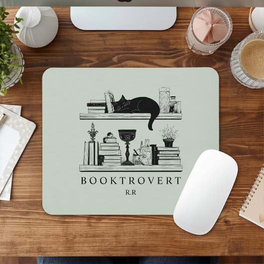 Boekenliefhebbers Monogram Initiaal Booktrovert Muismat
