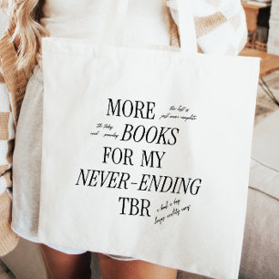 Boekenliefhebbers TBR Retro Typography Script Tote Bag