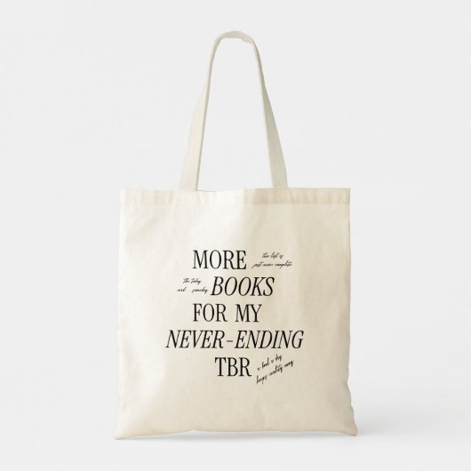Boekenliefhebbers TBR Retro Typography Script Tote Bag (Achterkant)