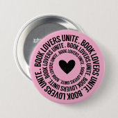 Boekenliefhebbers verenigen ronde button 7,6 cm (Voorkant /achterkant)