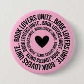 Boekenliefhebbers verenigen ronde button 7,6 cm (Voorkant)