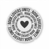 Boekenliefhebbers verenigen zich sticker (Voorkant)