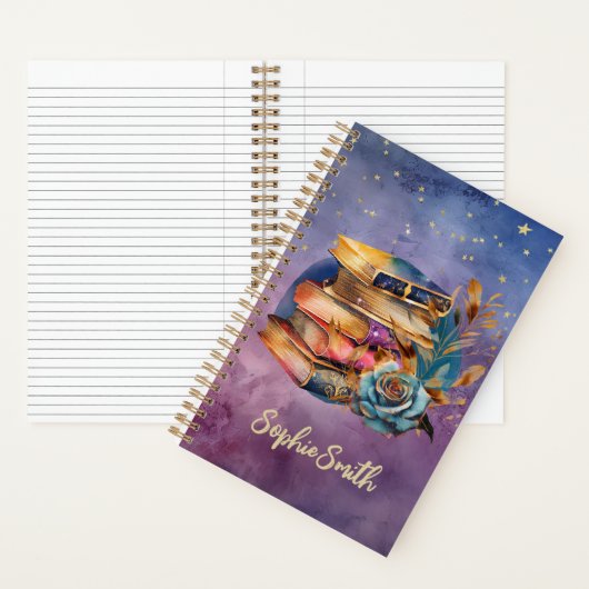 Boekenliefhebbers Whimsical Stack of Books Journal Notitieboek (Binnen)