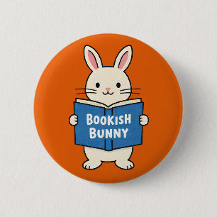 Boekenminnend Konijn Lezende Konijn Boekenliefhebb Ronde Button 5,7 Cm