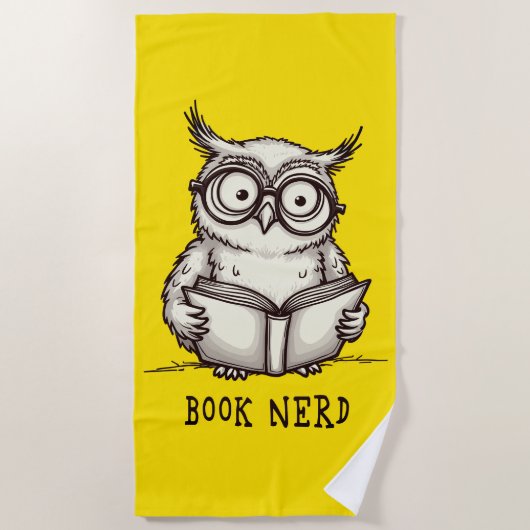 Boekennerd uil strandlaken (Voorkant)