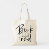 Boekennerd Zwarte Script Grappige Boekliefhebber N Tote Bag (Achterkant)