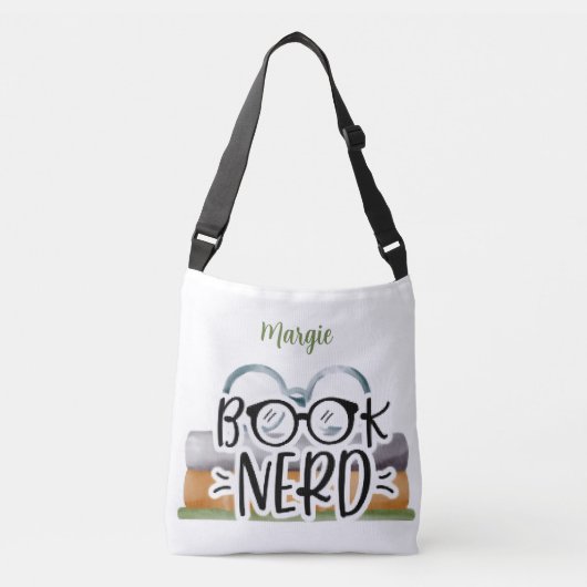 Boekennerds gepersonaliseerd crossbody tas (Voorkant)