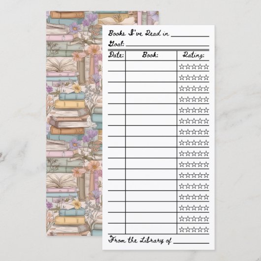 Boekennieuws Leeslijst Tracker Plat Kaart (Voorkant / Achterkant)