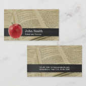  boekenpagina's en Big Apple-leraar Visitekaartje (Voorkant / Achterkant)