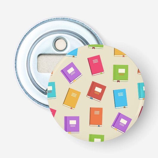Boekenpatroon Button Flesopener (Voorkant)