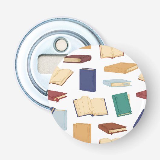 Boekenpatroon Button Flesopener (Voorkant)