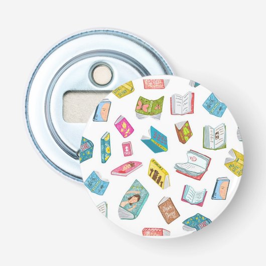 Boekenpatroon Button Flesopener (Voorkant)