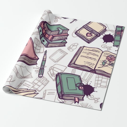 Boekenpatroon Cadeaupapier (Uitgerold)