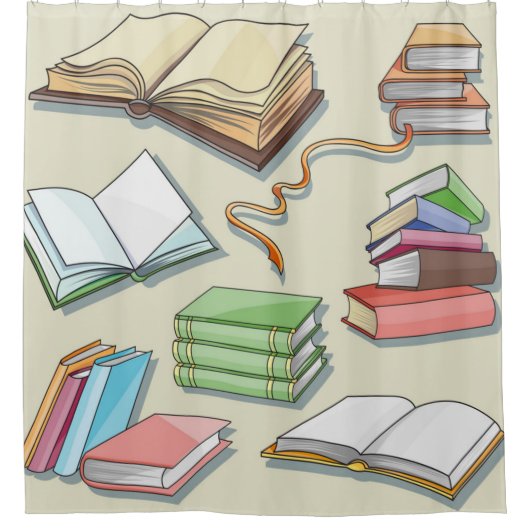 Boekenpatroon Douchegordijn (Voorkant)