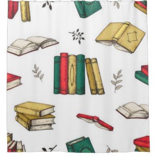 Boekenpatroon Douchegordijn