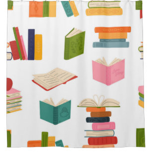 Boekenpatroon Douchegordijn