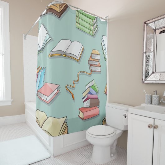 Boekenpatroon Douchegordijn (In situ)