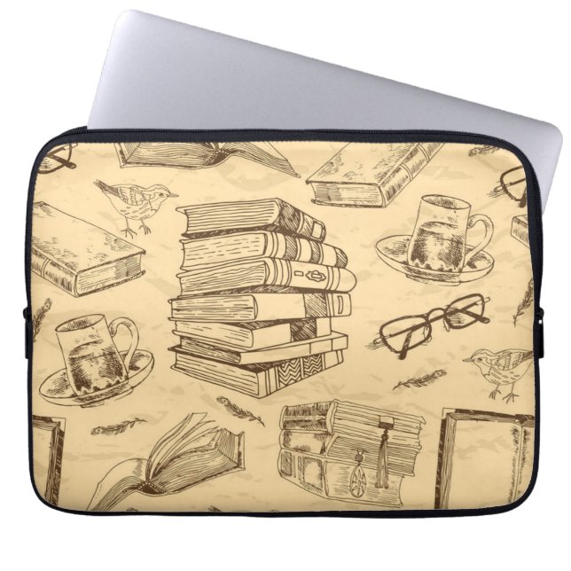 Boekenpatroon Laptop Sleeve (Voorkant)