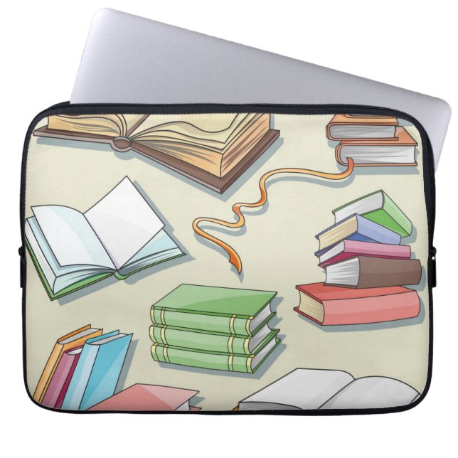 Boekenpatroon Laptop Sleeve (Voorkant)