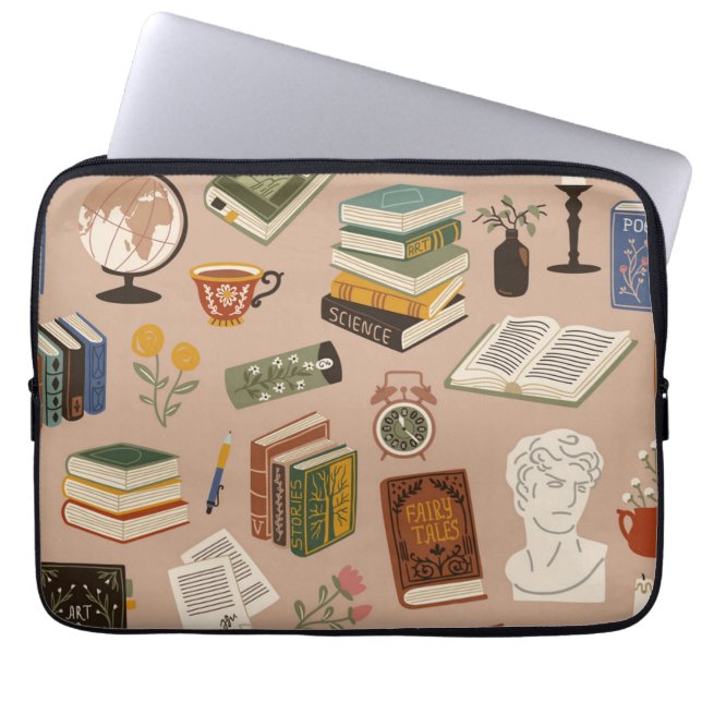 Boekenpatroon Laptop Sleeve (Voorkant)