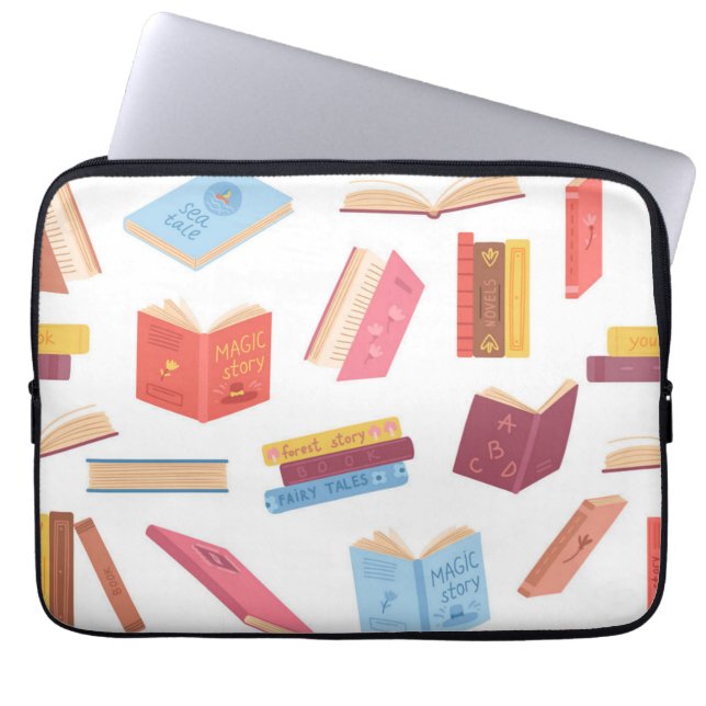 Boekenpatroon Laptop Sleeve (Voorkant)