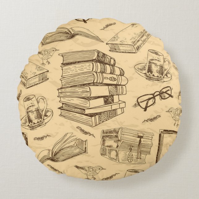 Boekenpatroon Rond Kussen (Voorkant)