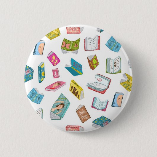 Boekenpatroon Ronde Button 5,7 Cm (Voorkant)