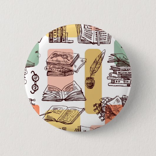 Boekenpatroon Ronde Button 5,7 Cm (Voorkant)