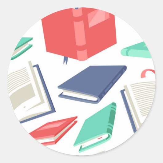 Boekenpatroon Ronde Sticker (Voorkant)