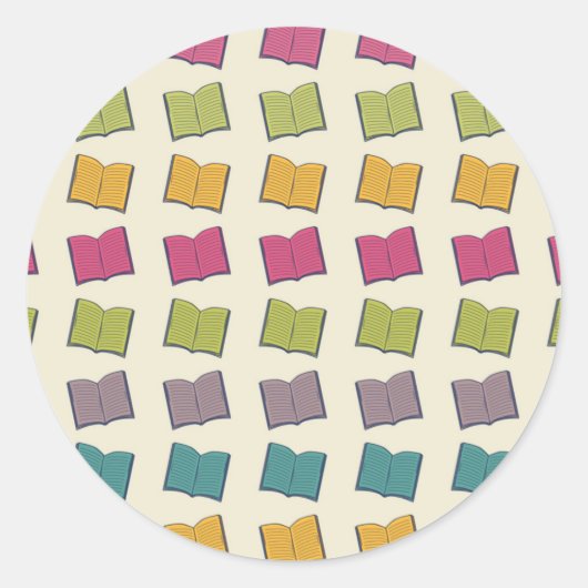 Boekenpatroon Ronde Sticker (Voorkant)