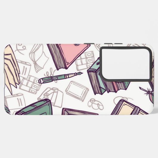 Boekenpatroon Samsung Galaxy Hoesje (Linkerkant)