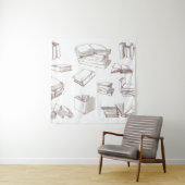 Boekenpatroon Wandkleed (In situ)